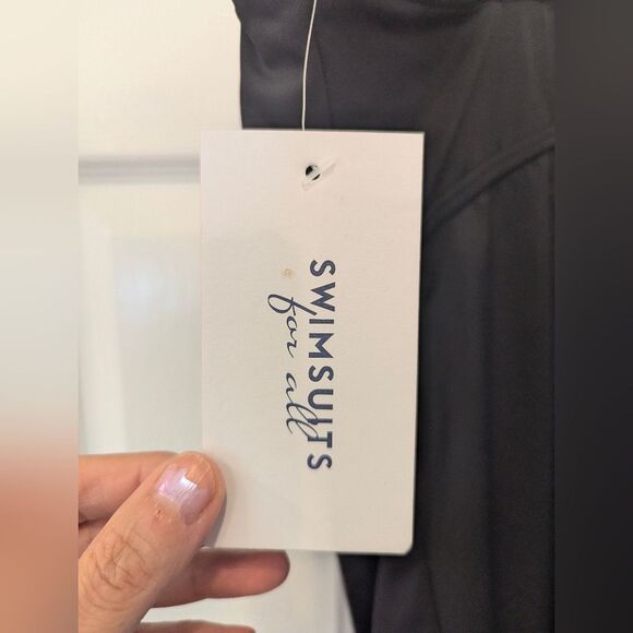 NWT Swimsuits For All Plus Sz 20 Ruched Underwire One Piece black flora Swimsuit - Picture 8 of 13